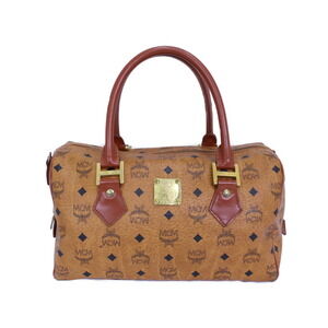 MCM Boston Bag Brown Leather Shoulder Strap